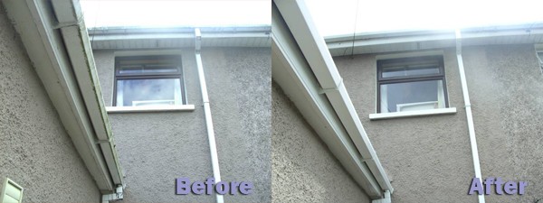 Before and After cleaning of Fascias & Soffits by Pro Wash.ie, Cork, Ireland