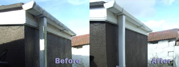 Before and After cleaning of Fascias & Soffits by Pro Wash.ie, Cork, Ireland