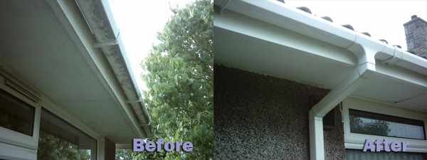 Before and After cleaning of Fascias & Soffits by Pro Wash.ie, Cork, Ireland
