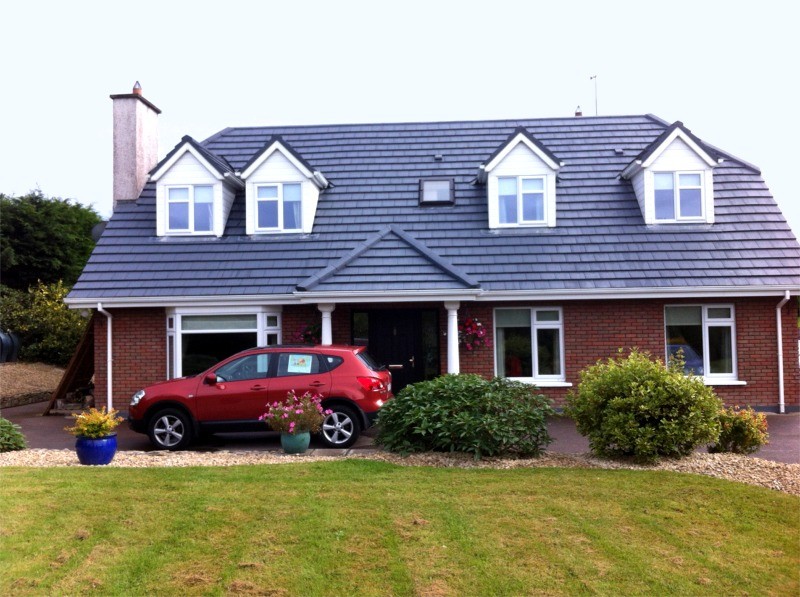 After treating, cleaning and painting the roof of a house black  in Cork by Pro Wash.ie, Roof treatment specialists, Ireland