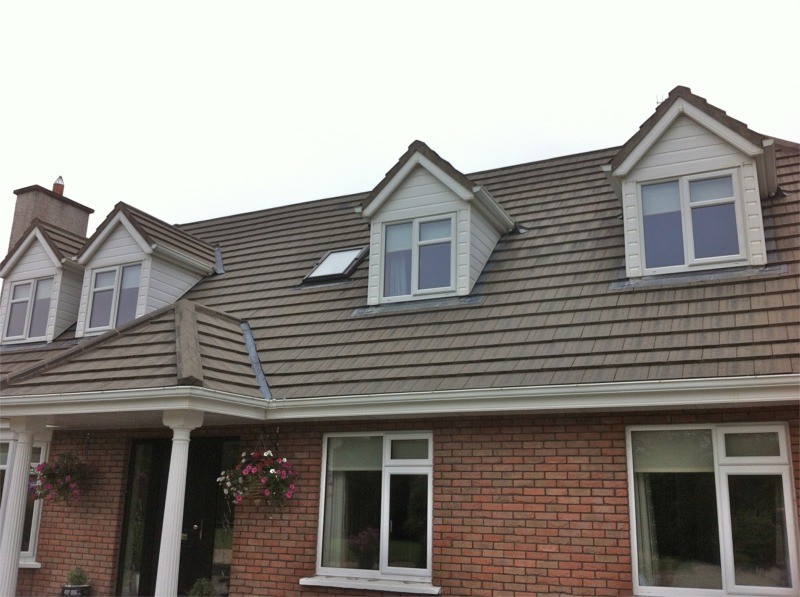 Before treating, cleaning and painting the roof of a house in Cork